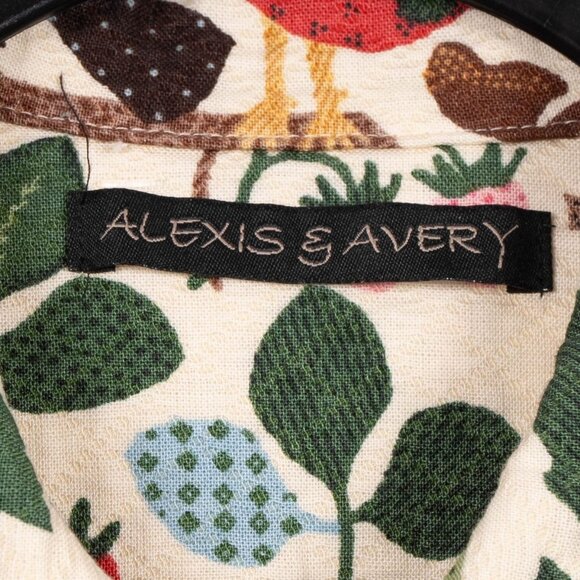 Alexis & Avery VTG Jacket M White Wild Vine Animals Ostrich Elephant Peacock Cat - Picture 6 of 9